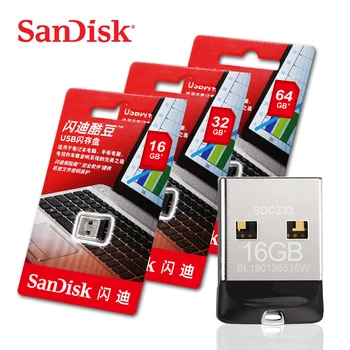 

100% Original SanDisk USB 2.0 SDCZ33 Mini Pen Drives 64GB 32GB 16GB 8GB USB Flash Drive Stick U Disk USB Key PENDrive for PC