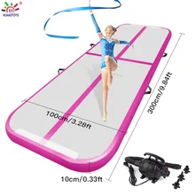 Надувной воздушный трек 3 м гимнастический воздушный Тренировочный Коврик с электрическим воздуходувкой для домашнего использования/обучения/Черлидинга/пляжа