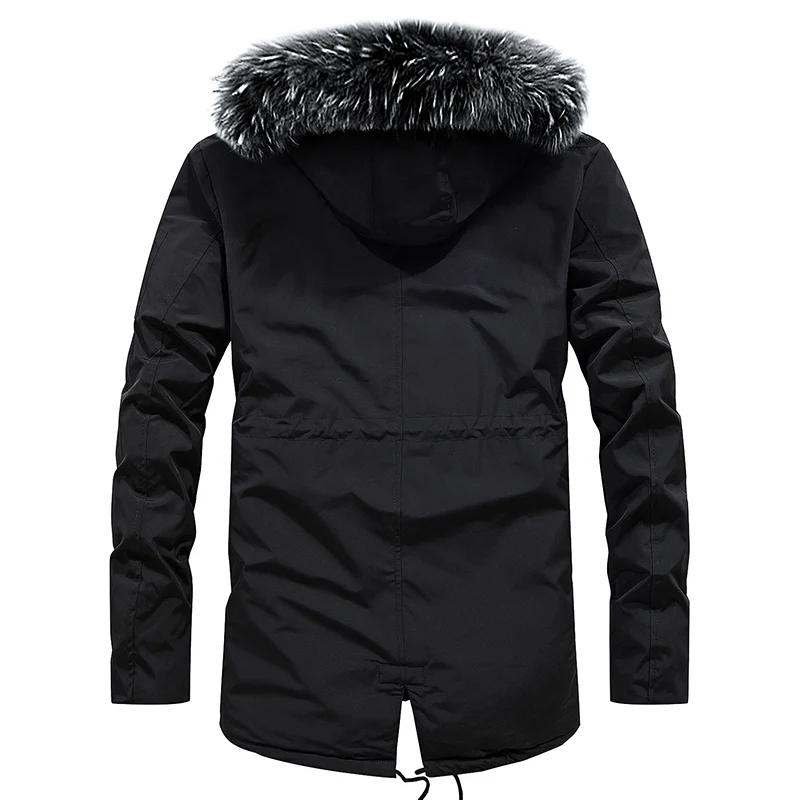 Дизайн хорошего размера плюс S-5XL Длинная зимняя мужская куртка с меховым капюшоном мужская одежда повседневные куртки утепленные мужские парки
