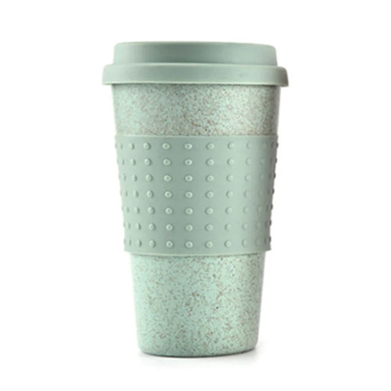 

Silicone Lid Mug Portable Cup Creative Eco Friendly Wheat Straw Coffee Milk Takeaway Reusable Useful
