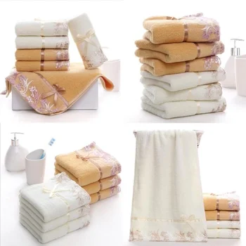 

1PC 100% Cotton Towel Household Towels With Creative lace edge pattern Lace Towels Packing Thickening Soft 34*75cm