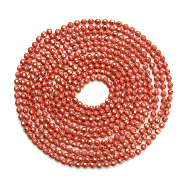 10meter/lot Width 1.5mm Colorful Copper Ball Bead Chain Bulk Necklace Bracelet Women Link & Key Chain For Diy Jewelry Making orange