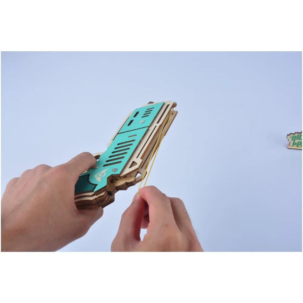 DIY 3D Эластичный пистолет Модель деревянная головоломка обучающая образовательная игрушка-игра в сборе игрушки для детей головоломки детские игрушки