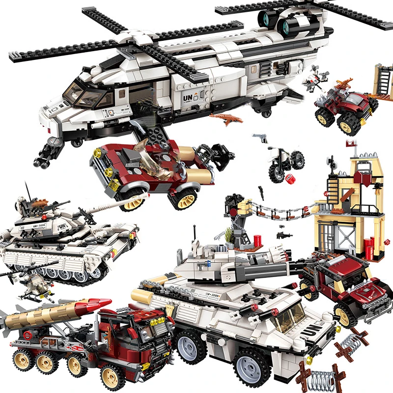 

Enlighten Compatible legoed military vehicle airplane armored helicopter car tank jeep hummee force SWAT building blocks kid toy