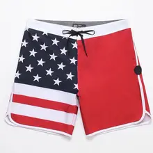 Пляжные спортивные шорты, водонепроницаемые мужские плавки, брендовые шорты для купания, повседневные мужские шорты со звездами и полосками, флаг США