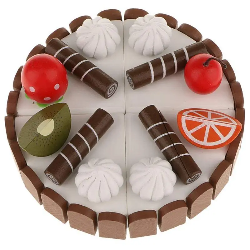 Магнитная режущая игрушка Магнитная деревянная еда торт ребенок Раннее Образование игрушки подарок(различные)-торт ко дню рождения