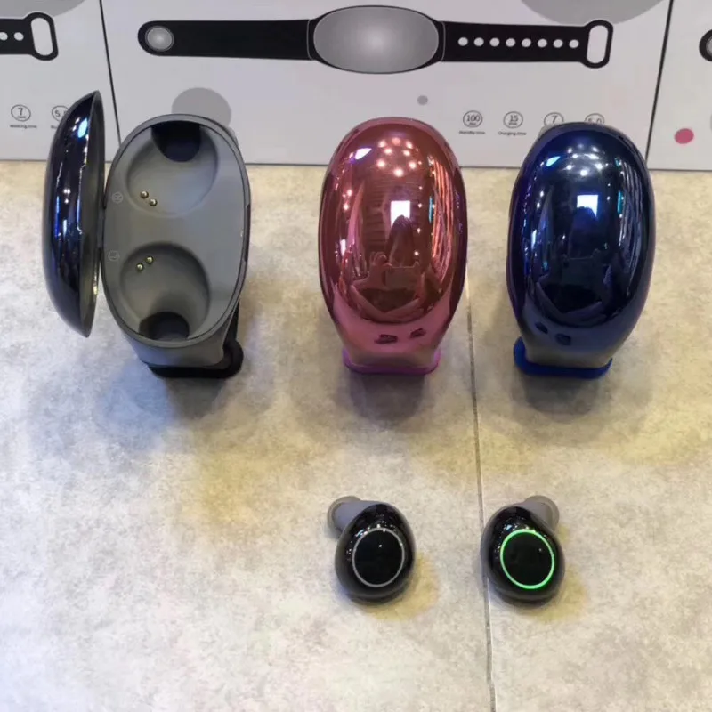TWS наушники Bluetooth 5,0 Наушники Беспроводные спортивные наушники с портативный браслет наушники зарядный чехол