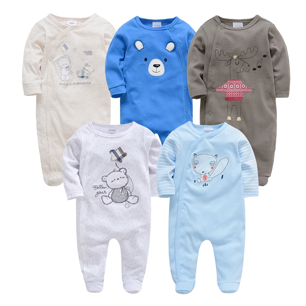 Kavkas Roupa De Bebes Infantil Menina, комбинезон с длинными рукавами для новорожденных мальчиков, комплект из 2 предметов, 3 шт., 5 шт., комплект одежды