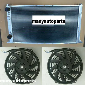 

2 Core Aluminum Radiator +two fans for Volkswagen VW GOLF /Jetta VR6 MK3 2.8L 2.0L Manual