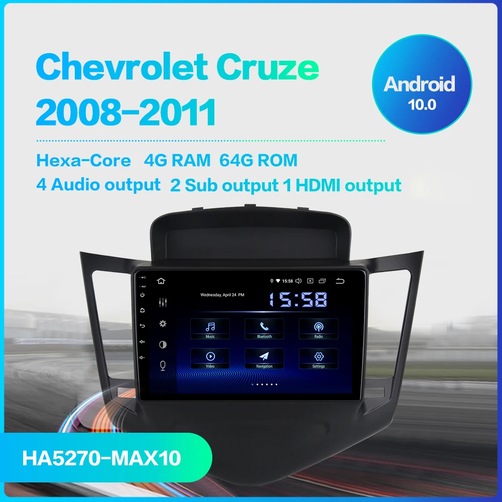 Автомобильный радиоприемник 9 дюймов Android 10 для Chevrolet Cruze мультимедиа 2008 2009 2010 2011