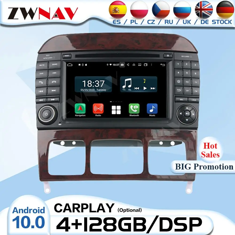Автомагнитола Carplay для Mercedes S-Class W220 S280 S320 S350 128 ГГц 2 Din | Автомобили и мотоциклы