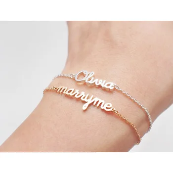 

Charm Personalized Name Bracelet Women Custom Any Name Bracelet Girlfriend Custom Birthday Gift Customize Font Style Jewelry