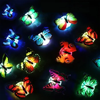 

50pcs/set Colorful Luminous Butterfly Night Light Butterfly Sticker Wall Lamp 449C