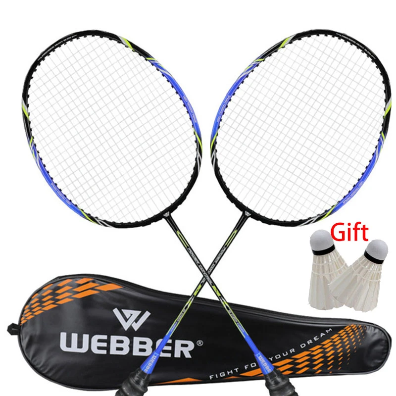 2pcs Professional Badminton Rackets Set Ultra Light Double Badminton