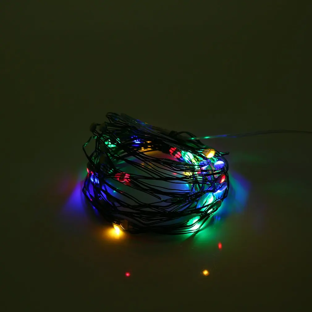 ICOCO Three-Line Multicolored Dark Green Line Voice Control 3Aa Waterproof Remote Control Battery Box Light String