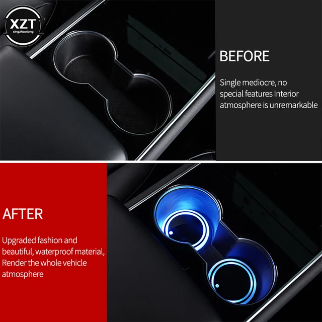 LED Car Cup Holder Light Mats 3