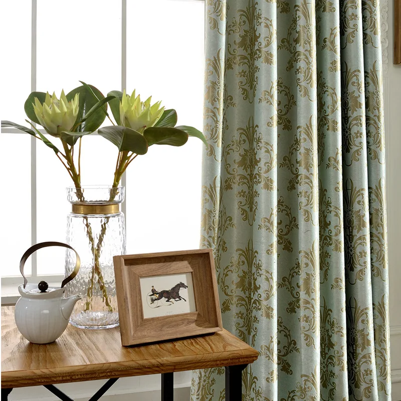 Custom curtains for Living Room Bedroom European-Style High-End Simple Jacquard Curtain Physical Shading General Pleat | Дом и сад
