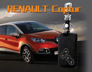 

High quality Auto Key cover 2012-2020 OEM For Renault koleos CAPTUR Genuine Leather key case car accessories