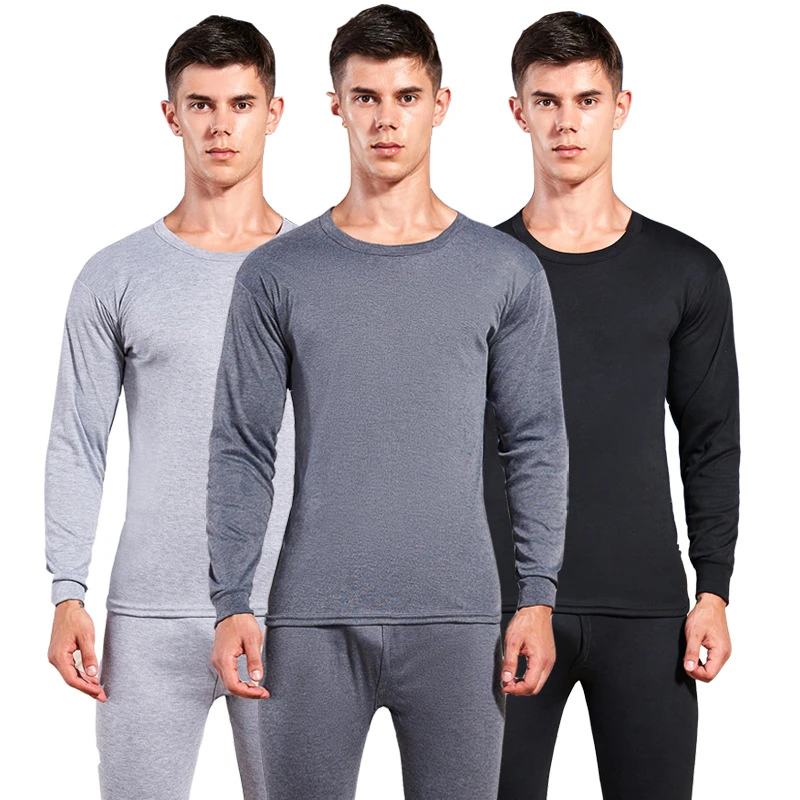 Men Winter Thermal Long Underwear Set Youth Thin Warm Long Johns mens silk long underwear