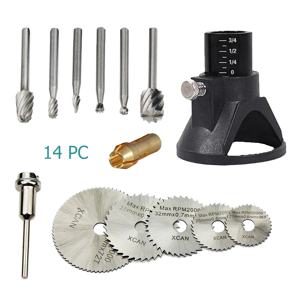 Comprar Accesorios de estilo dremel herramienta giratoria sierra HSS + cuchillas de fresado para conjunto rotativo de madera herramienta dremel herramientas de tallado de madera