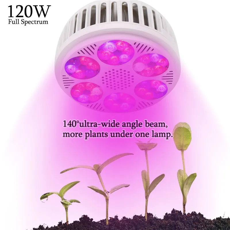120 Вт полный спектр светодиодный светильник для выращивания 36 светодиодный s COB светодиодный светильник для растений аквариумных цветов семян садовых овощей теплицы E27