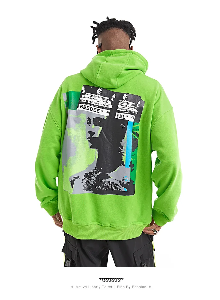 green and black hoodies