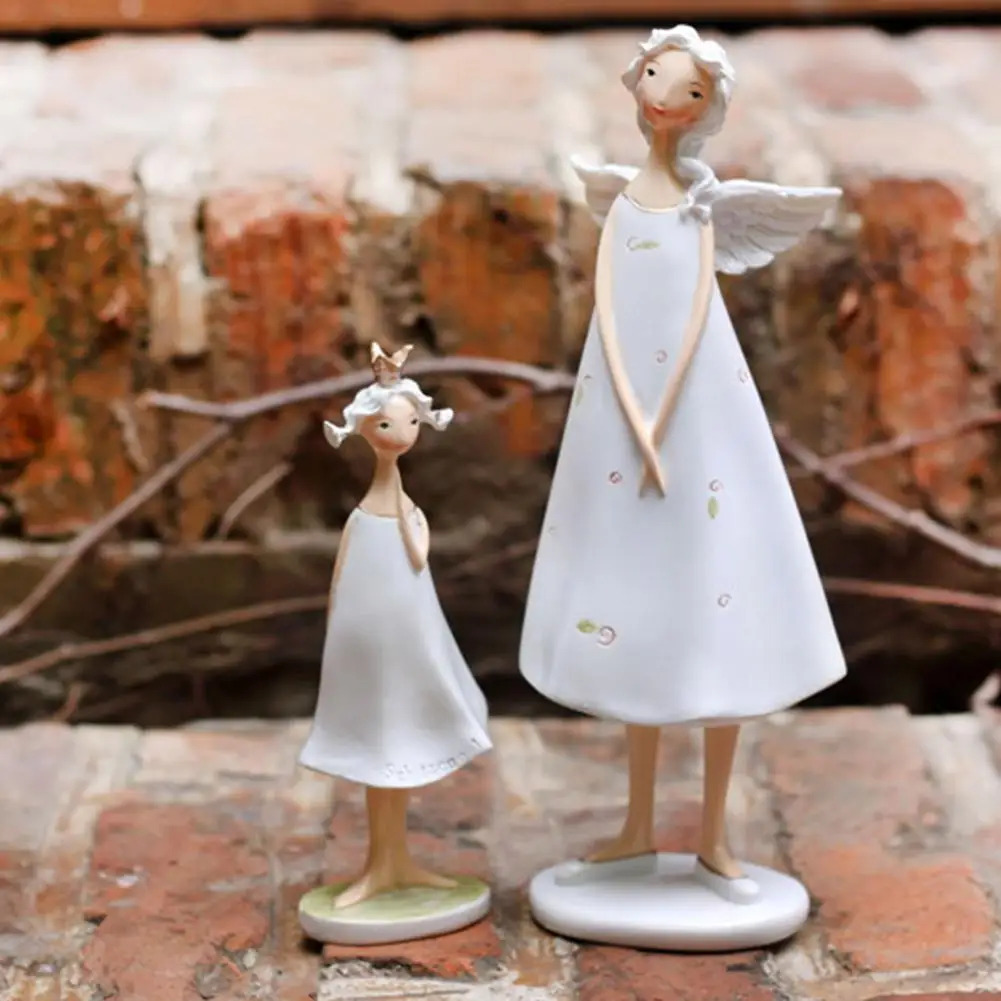 

2Pcs/Set Angel Mother Daughter Elves Household Adornment Articles Fairy Figurines Home Decor Birthday Gift