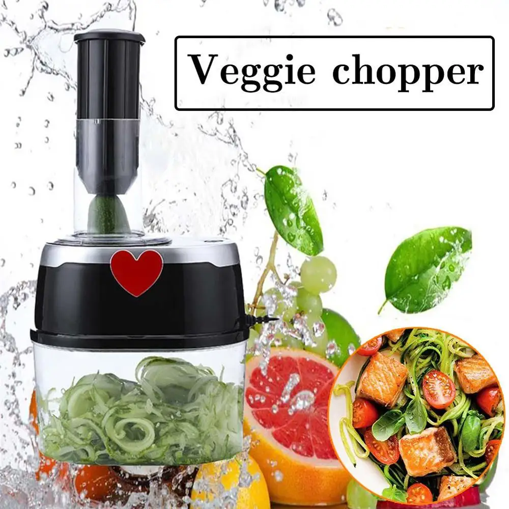 

500W Multifunction Electric Sliced Grater Machine Spiral Funnel Potato Cucumber Shredder Cutter Vegetable Chopper Kitchen Slicer