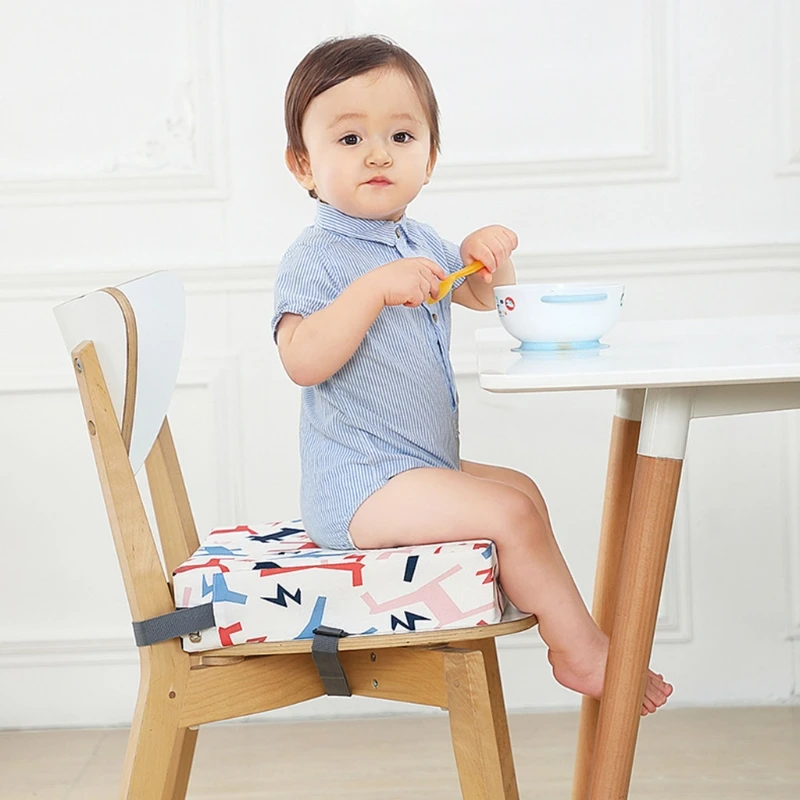 Adjustable Baby High Chair Booster Pad Portable Children Raised Chair Pad Thicken Sponge Seat Cushion For Kids Feeding