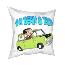 

Mr Bean And Teddy In The Car Pillowcase Home Decor Cushions Throw Pillow for Living Room Polyester Double-sided Printing Casual