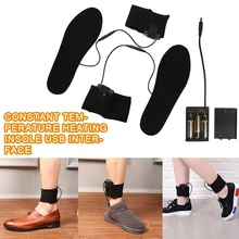 1Pair Heated Shoe Insoles Heater Insoles Winter Snow Heating Black Electric Foot Heated Skiing Keep Warm Sock With Battery Box