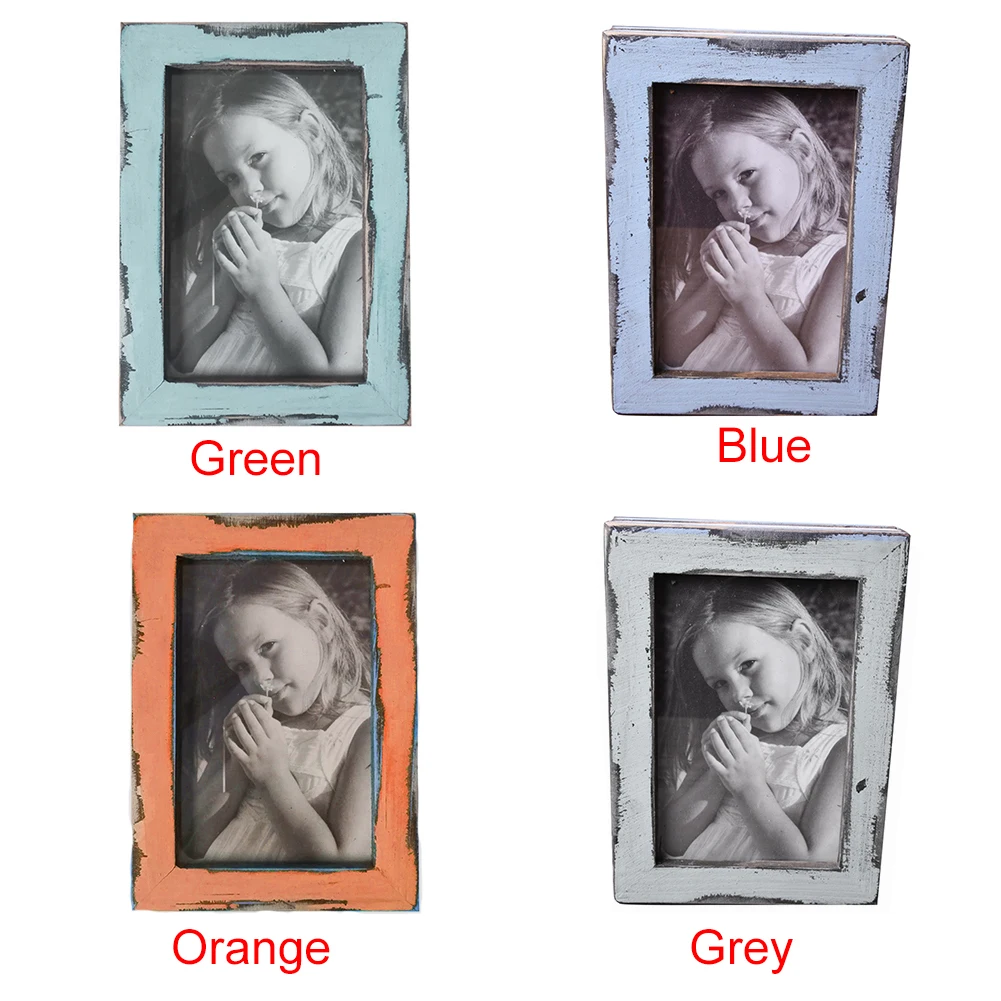 Ornament Picture Foldable Gift Home Decor Crafts Europe Style Display Farmhouse Hand Painted Photo Frame Wood Desktop Retro
