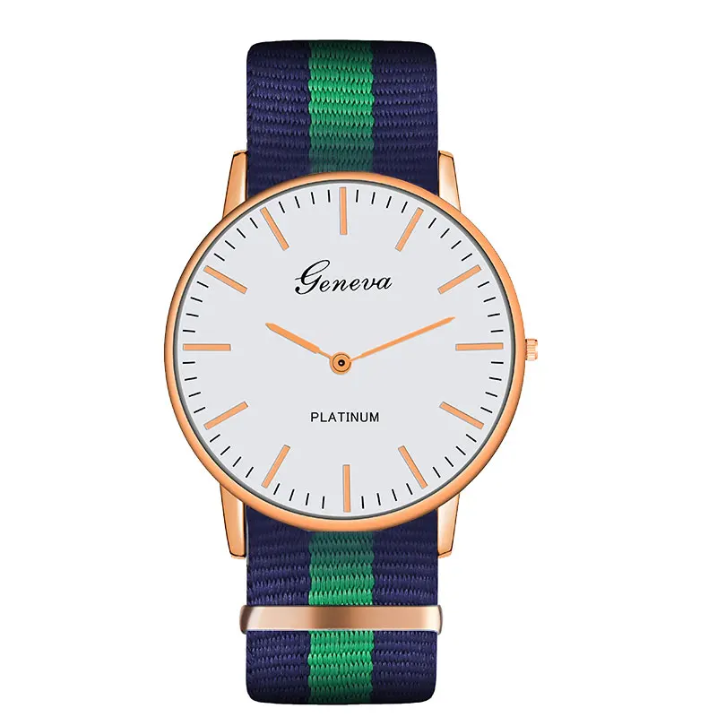Top Luxury Brand Stripe Nylon Band Watch Men Quartz Wristwatch Casual Lady Woman Watch Montre Femme Reloj Mujer Horloges - Цвет: Color 4