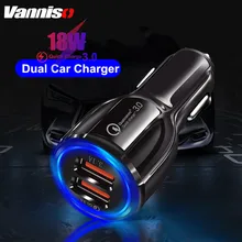 Автомобильное зарядное устройство Vanniso 3.1A Dual USB Quick Charge 3,0 Быстрая зарядка QC 3,0 для iPhone X samsung A70 Xiaomi mi8 мобильный телефон в автомобиле