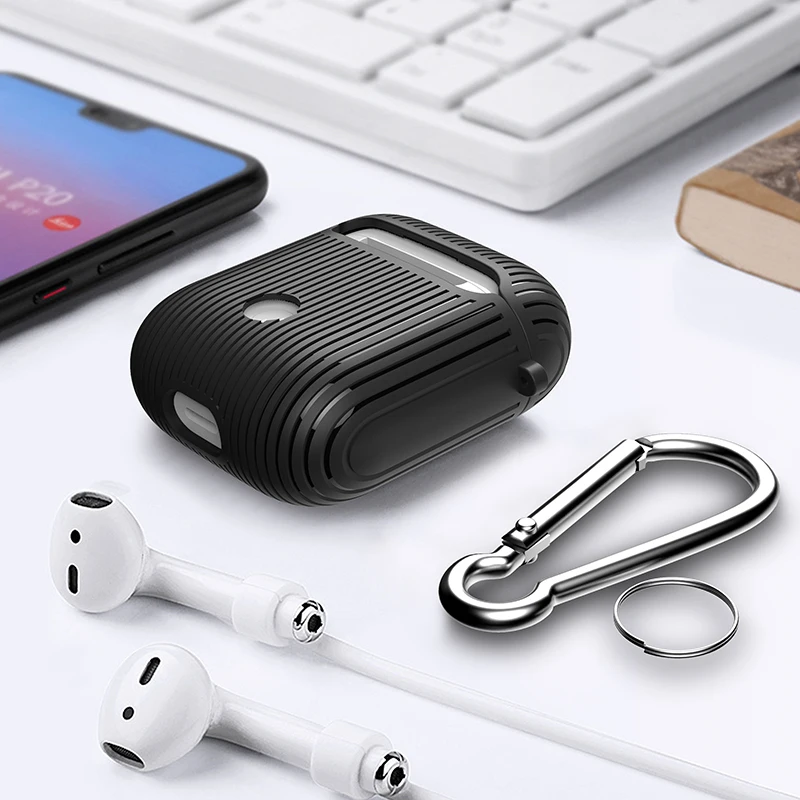 

NEW Stripe Silicone Case For Apple Airpods 2 Earphone Accessories Wireless Bluetooth Earphone Soft Cover For iPhone AirPods Case