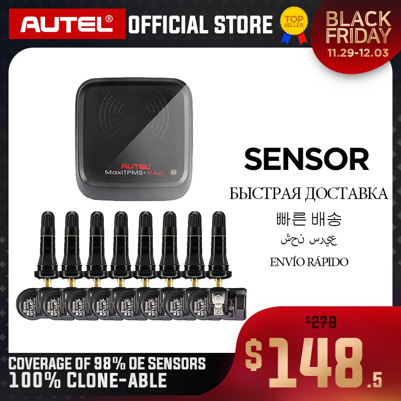 Autel MX-sensor 2 в 1 433 МГц 315 МГц TPMS MX sensor для autel MaxiTPMS Pad диагностический инструмент контроль давления в шинах