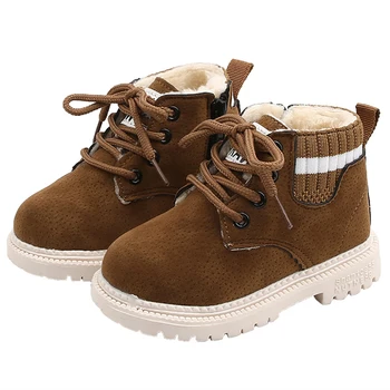 

Kids Shoes 2020 Winter Boots Children Boys Girls Martin Shoes Casual Lace Up Ankle Boots Anti Slip Cotton Fur Warm Booties D30