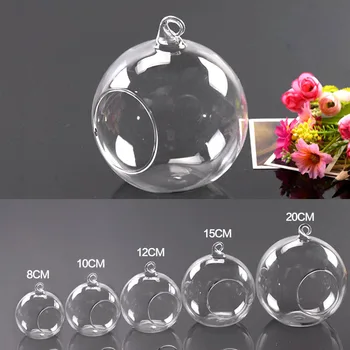 

Free Shipping One Set Glass Terrarium Vase Home Decoration Different Size Hanging Bubble Terrariums