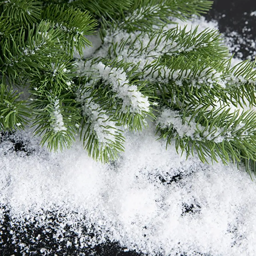 Christmas Ornaments Winter Snow Decoration 20g Approx 1mm-10mm Christmas Decoration Artificial Plastic Dry Snow Powder Xmas Gift Home Party DIY Scene Props Supply