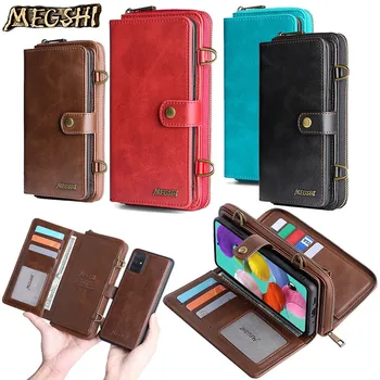 

Coque A50 A70 A40 A30 A20 A10 Magnetic Leather Case for Samsung Galaxy A51 A71 A41 A21 Multifunction Zipper Wallet Card Cover