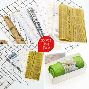 

50pcs Cake Roll Oil Paper greaseproof tissue sheets wrap liners food wrapping burger sandwich resistant Baking Packaging Paper