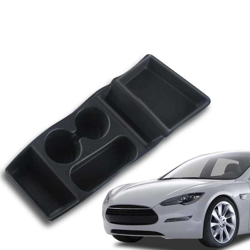 Автомобильная коробка для хранения контейнер подставка чашки Tesla Model S