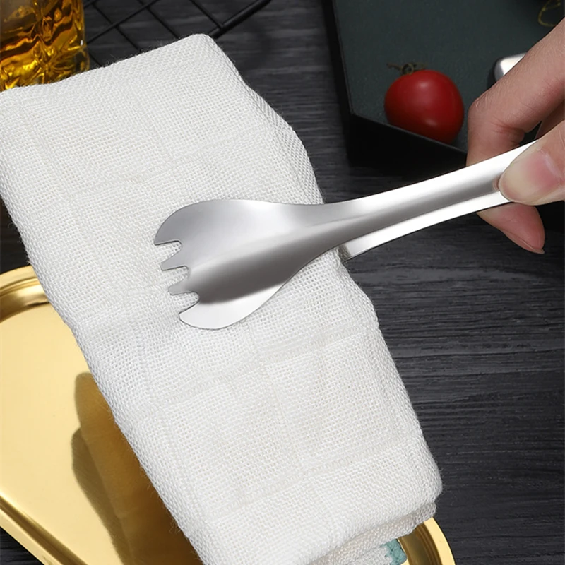 Non-Slip Stainless Steel Food Tongs Meat Salad Bread Serving Clip Dessert Cake Clamp Cooking Utensils