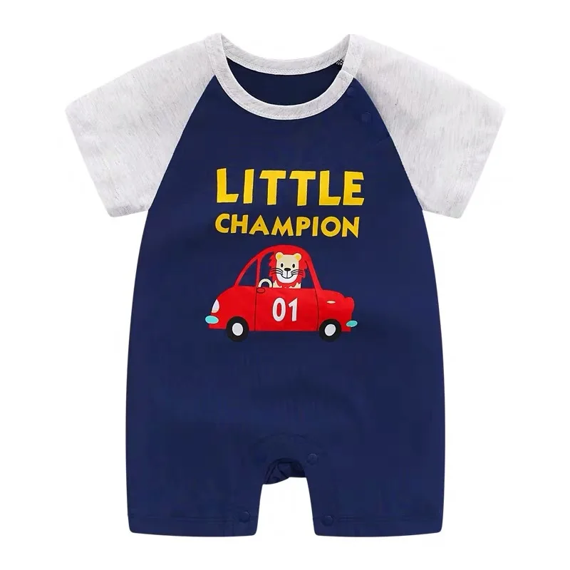 

Baby Short Sleeved Kazakhstan Summer Thin Section Jumpsuit 0-3-Month Infant Childrenswear Men's Crawling Clothes 6 Pure Cotton S
