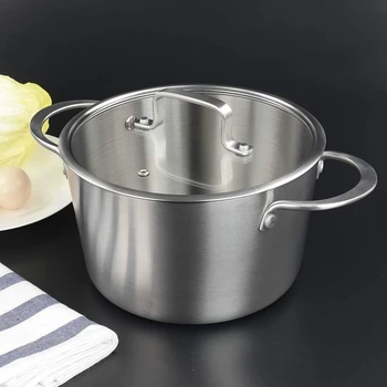 

Stockpot/Stock Pot with Glass Lid, 3-Ply 304 Stainless Steel Nonstick Cooking Pot, Dishwasher Safe