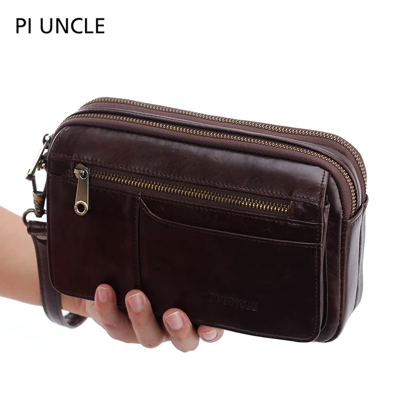 

Men's Genuine Leather Fashion Phone Wallet Long Male Large Capacity Bag For Documents Multifunctional Purse Soft