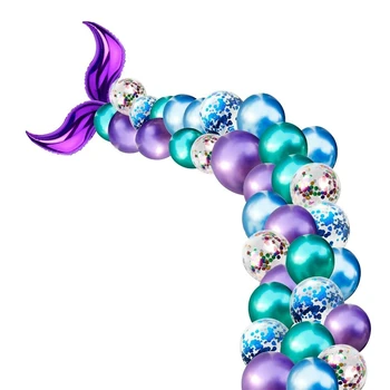 

44PCS Mermaid Tail Balloon Arch Set Baby Shower Kids Happy Birthday Party Decor