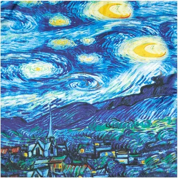 

Van Gogh Oil Painting Silk Scarf Bandanna Women Scarf Fashion Foulard Scarves Classic Art Neckerchief Printed Handkerchief