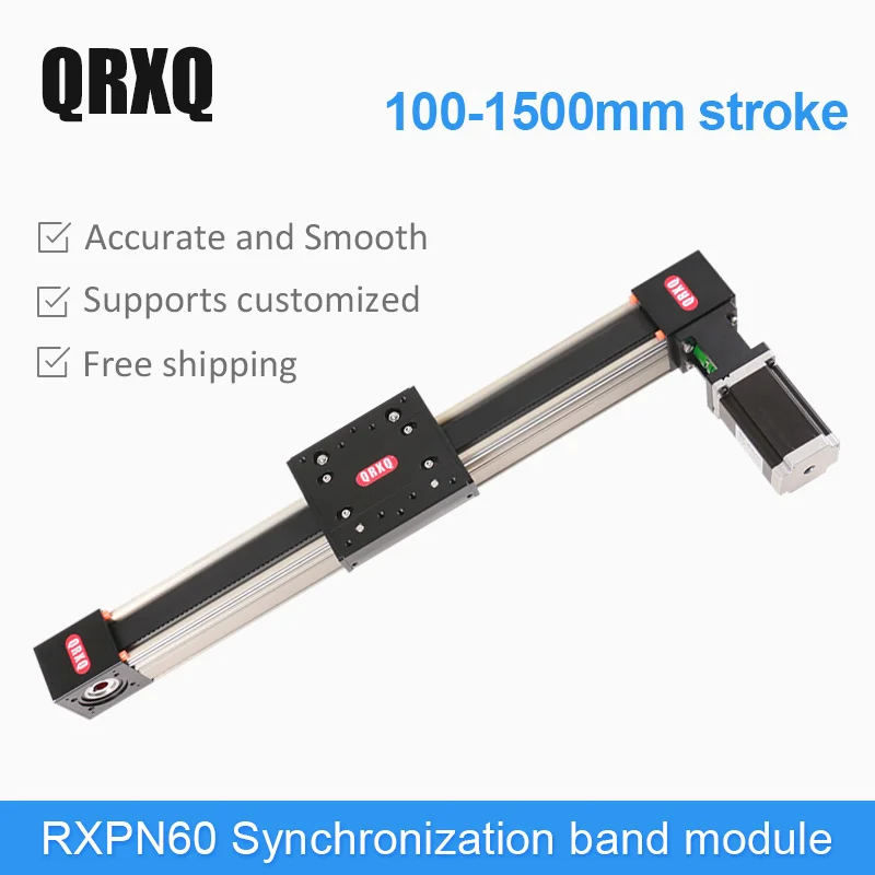 Free high speed 100 ~ 2000mm stroke belt drive linear guide rail movement slider actuator module for electric spraying
