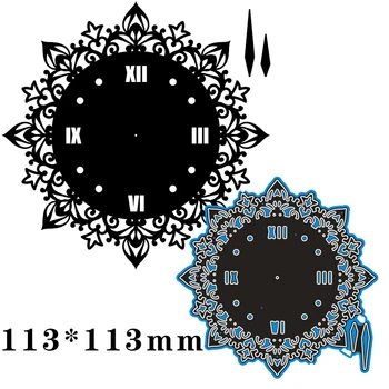 

113*113mm Hollow Clock Cutting Metal Dies for 2020 New Stencils DIY Scrapbooking Paper Cards Craft Making New Craft Decoration